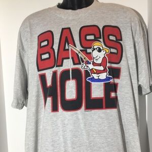 Vintage 1996 Bass Hole Fishing Pompa shirt  size XL